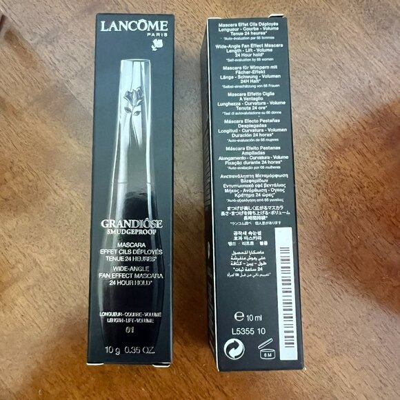 Lot of 2 Lancome Grandiose Smudgeproof Wide Fan Effect Black Mascara - Noir 01 - Picture 7 of 8